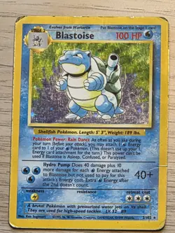 Blastoise Holo 2/102 Base Set Unlimited 1999 WOTC Pokemon TCG Card - HP - Image 4