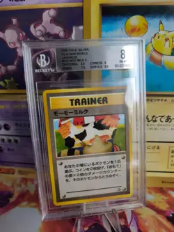 Pokemon Card Moo Moo Milk Neo Genesis Banned Gsnw 1999 Japanese BGS Beckett 8 - Image 1