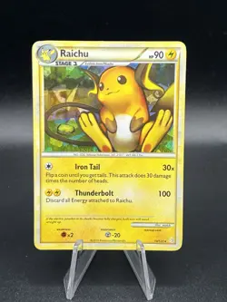 Raichu 10/123 HeartGold SoulSilver Cracked Ice Holo Rare NM Pokemon TCG Card AJ3 - Image 1