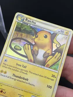 Raichu 10/123 HeartGold SoulSilver Cracked Ice Holo Rare NM Pokemon TCG Card AJ3 - Image 3