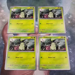 4x Chikorita 008/132 Mega Evolution Pokemon TCG Near Mint Card Playset NM MEG - Image 1