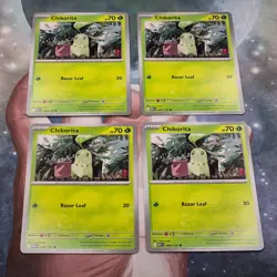 4x Chikorita 008/132 Mega Evolution Pokemon TCG Near Mint Card Playset NM MEG - Image 2