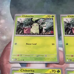 4x Chikorita 008/132 Mega Evolution Pokemon TCG Near Mint Card Playset NM MEG - Image 3