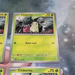 4x Chikorita 008/132 Mega Evolution Pokemon TCG Near Mint Card Playset NM MEG - Image 4