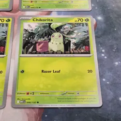 4x Chikorita 008/132 Mega Evolution Pokemon TCG Near Mint Card Playset NM MEG - Image 5