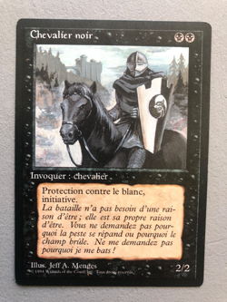 Mtg Carte Magic Fbb Foreign Black border Black Knight French LP - Image 1