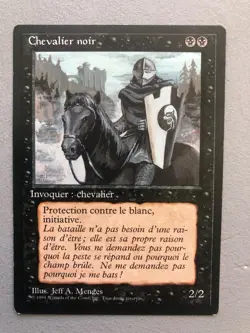 Mtg Carte Magic Fbb Foreign Black border Black Knight French LP (A) - Image 1
