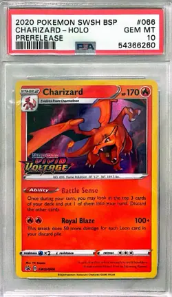 Pokemon Vivid Voltage Prerelease Promo Holo CHARIZARD SWSH066 PSA 10 GEM MINT - Image 1