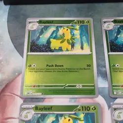 4x Bayleef 009/132 Reverse Holo Mega Evolution Pokemon TCG Near Mint Playset - Image 3