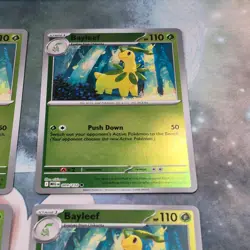 4x Bayleef 009/132 Reverse Holo Mega Evolution Pokemon TCG Near Mint Playset - Image 4