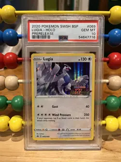 2020 POKEMON SWSH BLACK STAR PROMO PRERELEASE #069 LUGIA-HOLO PSA 10 - Image 1