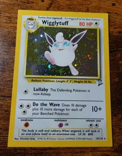 Wigglytuff 19/130 Base Set 2 Square Cut Error / NFCU Pokemon Card LP Holo Rare - Image 1