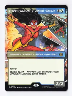 Spider-Woman, Stunning Savior (Borderless) 230 (R) MTG Marvel's Spider-Man (SPM) - Image 1