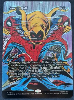 Saw in Half Borderless Foil Marvel Spider-man M 0021 MAR EN MTG - Image 1