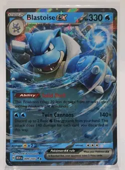Blastoise ex (Double Rare Holo) 009/165 SV: 151 (MEW) Pokemon TCG EN NM - Image 1