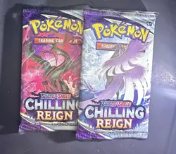 Two Pokemon Chilling Reign Sword & Shield Sealed Booster Pack 820650808470 - Image 1