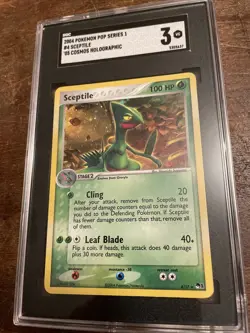 SGC Graded 3 VG 2004 Pokemon POP Series 1 #4 Sceptile ‘05 Cosmos Holographic - Image 1