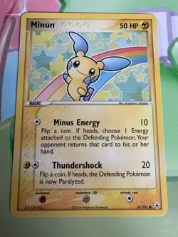 2004 Pokemon Minun Common Hidden Legends 67/101 NM - Image 1