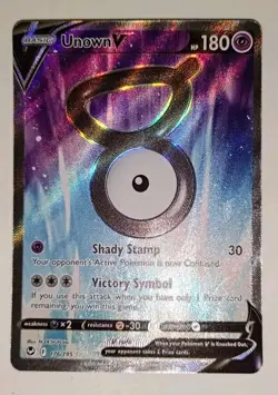 Pokemon Unown V 176/195 Swsh12: Sword & Shield Silver Tempest Full Art Holo - NM - Image 2
