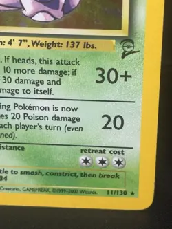 Pokemon Nidoking Holo Rare Card 11/130 Vintage Base Set 2 Wizards Of The Coast - Image 4