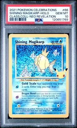 PSA 10 Shining Magikarp 66 Neo Revelation 25th Celebrations Pokemon Card GEM - Image 1