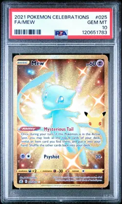PSA 10 Mew 025 FA Gold Celebrations Classic Collection Pokemon Card 2021 GEM - Image 1