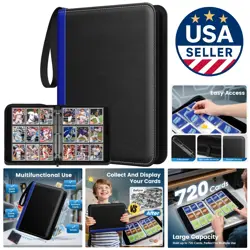 PU Leather Trading Card Binder - 720 Cards, 9 Pocket Collector's Album - Image 1