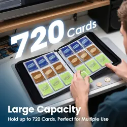PU Leather Trading Card Binder - 720 Cards, 9 Pocket Collector's Album - Image 4