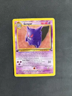 Pokemon TCG Gengar 1st Edition 20/62 Non-Holo Rare Fossil Card 1999 WOTC - PLAYD - Image 1
