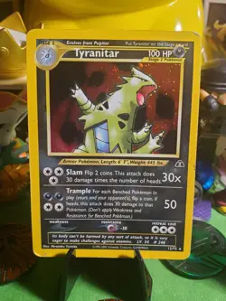 Pokemon TCG Vintage 2001 Neo Discovery Tyranitar 12/75 Holo Rare MP Pokemon Card - Image 1