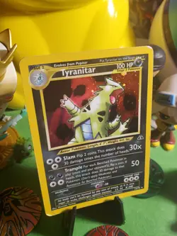 Pokemon TCG Vintage 2001 Neo Discovery Tyranitar 12/75 Holo Rare MP Pokemon Card - Image 2
