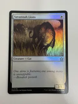 Savannah Lions Foil MTG Magic the Gathering Card NM Near Mint FDN - Image 1