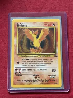 Moltres 12/62 Holo Shiny Card Excellent Condition Pokemon (T86) - Image 2