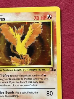 Moltres 12/62 Holo Shiny Card Excellent Condition Pokemon (T86) - Image 4