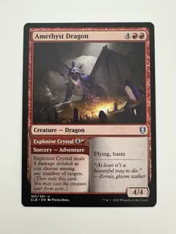 Amethyst Dragon MTG Magic the Gathering Card NM Near Mint CLB - Image 1