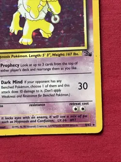 Hypno 8/62 Holo Shiny Card Excellent Condition Pokemon (T85) - Image 5