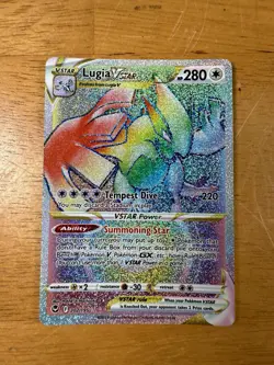 Pokemon TCG Lugia VSTAR Rainbow Secret Rare Holo Card Silver Tempest 202/195 - Image 1