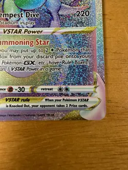 Pokemon TCG Lugia VSTAR Rainbow Secret Rare Holo Card Silver Tempest 202/195 - Image 5