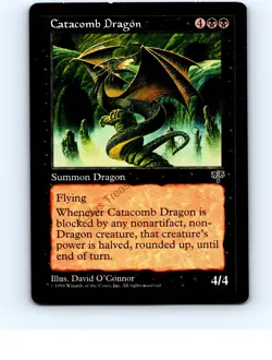 Catacomb Dragon Black Rare Mirage MTG LP Exc+/NM - Image 1