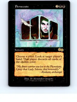 Persecute #146 Black Rare Urza's Saga MTG NP Near Mint or Better - Image 1