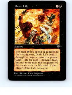 Drain Life Black Common Mirage MTG LP Exc/Exc+ - Image 1