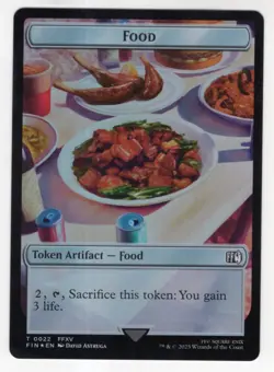 MTG Final Fantasy Double Sided Foil Token 3/22 Hero & Food - Image 2