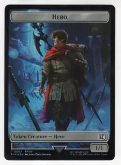 MTG Final Fantasy Double Sided Foil Token 7/13 Hero & Horror - Image 1