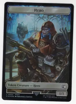 MTG Final Fantasy Double Sided Foil Token 4/23 Hero & Treasure - Image 1