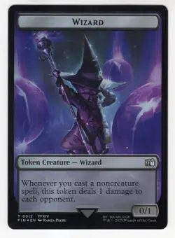 MTG Final Fantasy Double Sided Foil Token 4/15 Hero & Wizard - Image 2