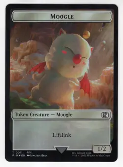 MTG Final Fantasy Double Sided Foil Token 4/11 Hero & Moogle - Image 2