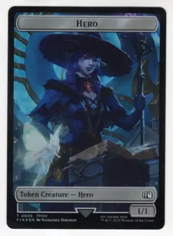 MTG Final Fantasy Double Sided Foil Token 6/12 Hero & Robot Warrior - Image 1