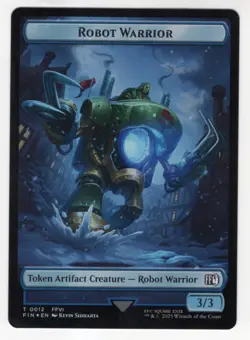 MTG Final Fantasy Double Sided Foil Token 6/12 Hero & Robot Warrior - Image 2