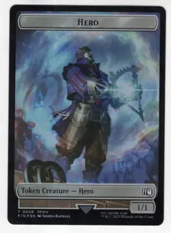 MTG Final Fantasy Double Sided Foil Token 8/17 Hero & Bird - Image 1