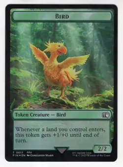 MTG Final Fantasy Double Sided Foil Token 8/17 Hero & Bird - Image 2